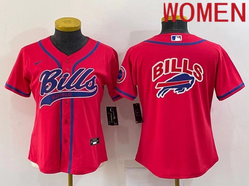 Women Buffalo Bills Blank Red 2022 Nike Co branded NFL Jersey->women nfl jersey->Women Jersey